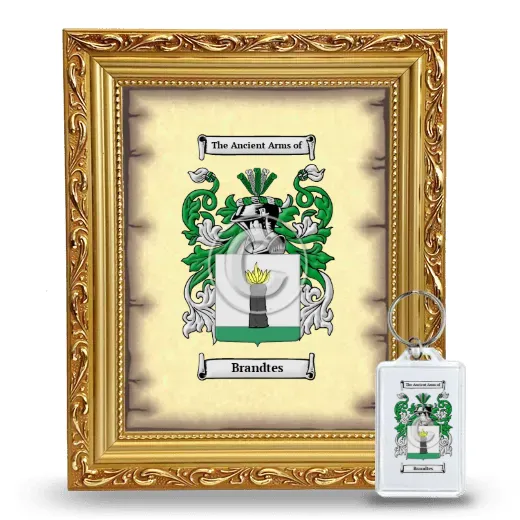 Brandtes Framed Coat of Arms and Keychain - Gold