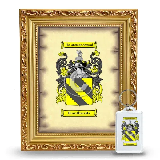 Branthwaite Framed Coat of Arms and Keychain - Gold