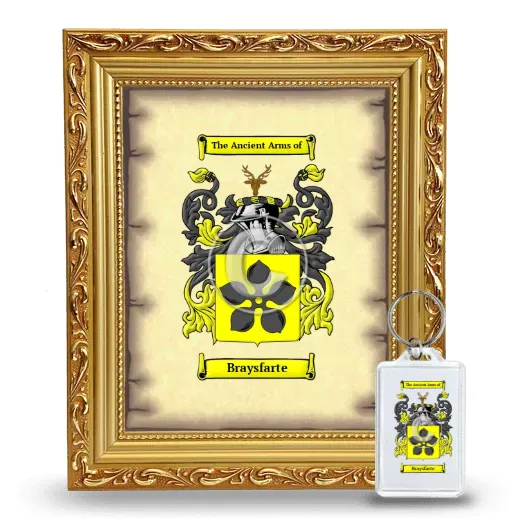 Braysfarte Framed Coat of Arms and Keychain - Gold
