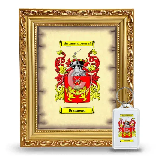 Brennend Framed Coat of Arms and Keychain - Gold