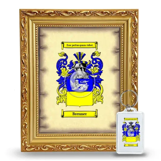 Brenner Framed Coat of Arms and Keychain - Gold