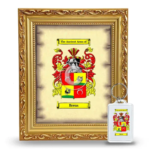 Brens Framed Coat of Arms and Keychain - Gold