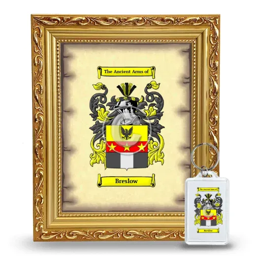 Breslow Framed Coat of Arms and Keychain - Gold