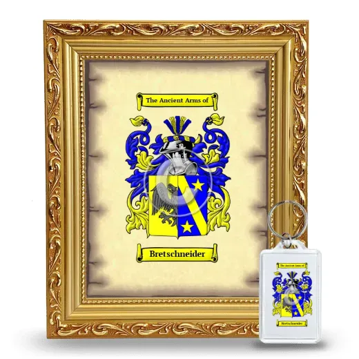 Bretschneider Framed Coat of Arms and Keychain - Gold