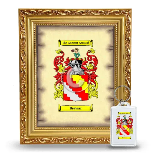 Brewar Framed Coat of Arms and Keychain - Gold