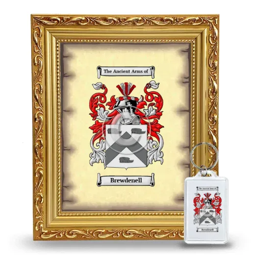 Brewdenell Framed Coat of Arms and Keychain - Gold