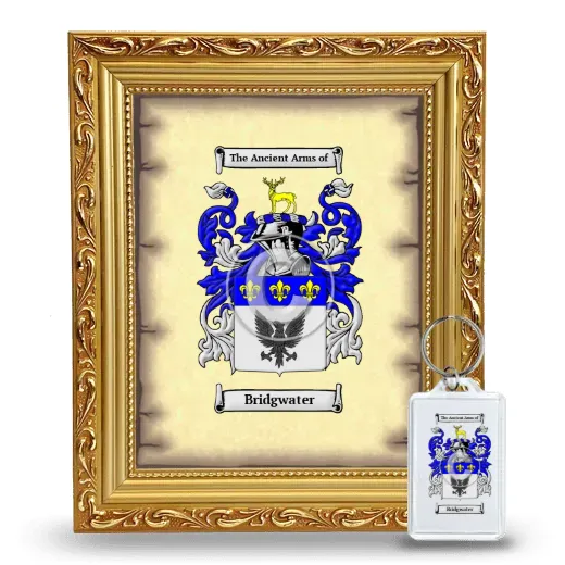 Bridgwater Framed Coat of Arms and Keychain - Gold