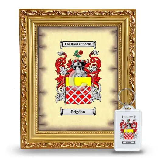 Brigdon Framed Coat of Arms and Keychain - Gold