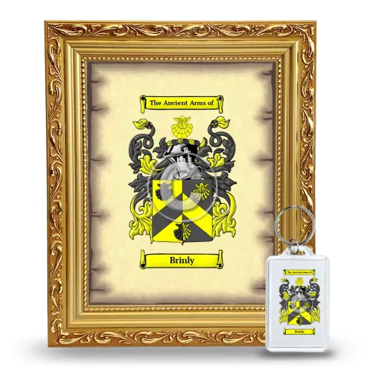 Brinly Framed Coat of Arms and Keychain - Gold