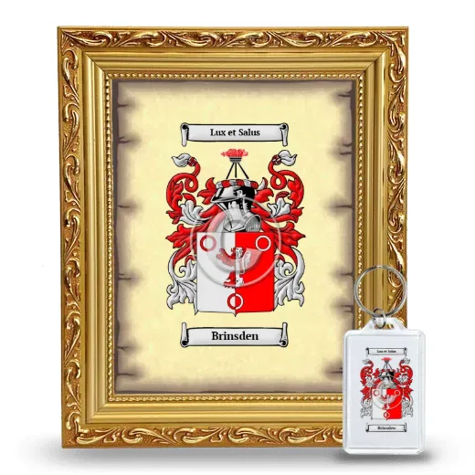 Brinsden Framed Coat of Arms and Keychain - Gold