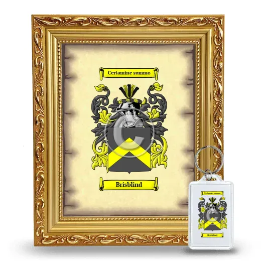 Brisblind Framed Coat of Arms and Keychain - Gold