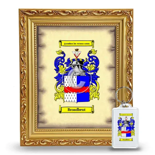 Broadbent Framed Coat of Arms and Keychain - Gold