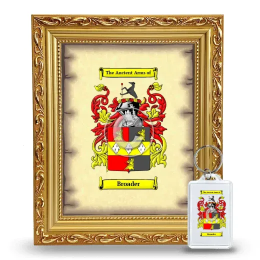 Broader Framed Coat of Arms and Keychain - Gold