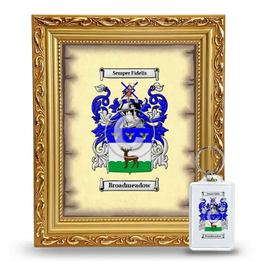 Broadmeadow Framed Coat of Arms and Keychain - Gold