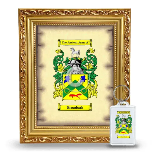 Broadoak Framed Coat of Arms and Keychain - Gold