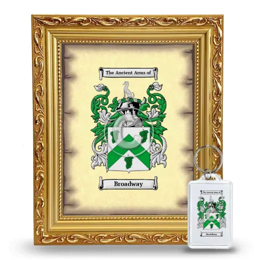 Broadway Framed Coat of Arms and Keychain - Gold