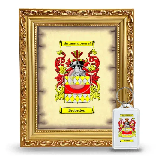 Brobecker Framed Coat of Arms and Keychain - Gold