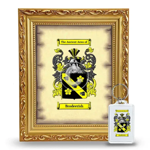 Brodeerish Framed Coat of Arms and Keychain - Gold