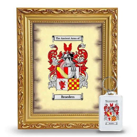 Broeders Framed Coat of Arms and Keychain - Gold
