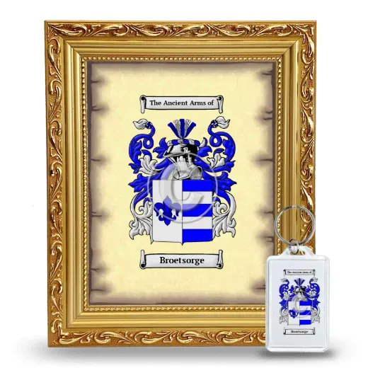 Broetsorge Framed Coat of Arms and Keychain - Gold