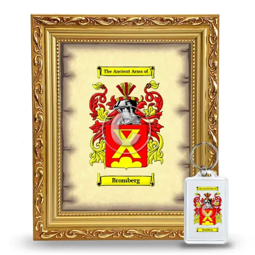 Bromberg Framed Coat of Arms and Keychain - Gold