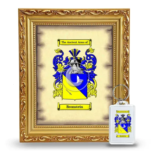 Bronstein Framed Coat of Arms and Keychain - Gold