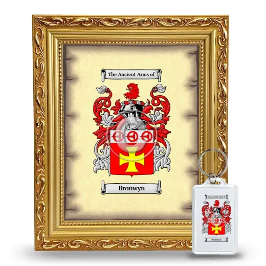 Bronwyn Framed Coat of Arms and Keychain - Gold