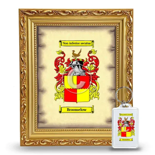 Broomelow Framed Coat of Arms and Keychain - Gold