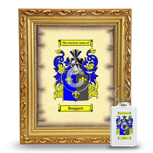 Broppert Framed Coat of Arms and Keychain - Gold
