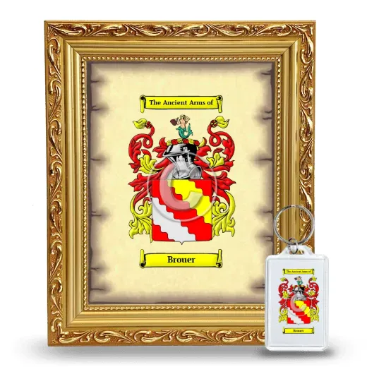 Brouer Framed Coat of Arms and Keychain - Gold