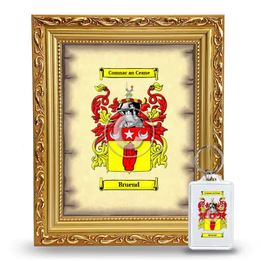 Bruend Framed Coat of Arms and Keychain - Gold