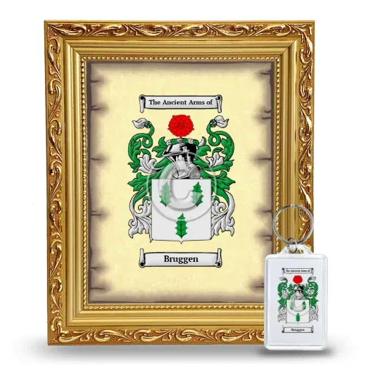 Bruggen Framed Coat of Arms and Keychain - Gold