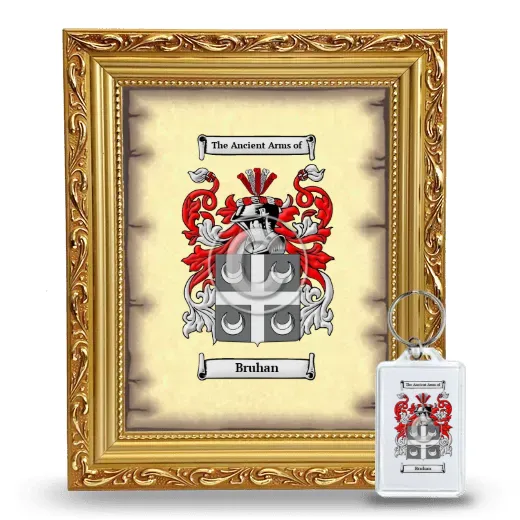 Bruhan Framed Coat of Arms and Keychain - Gold