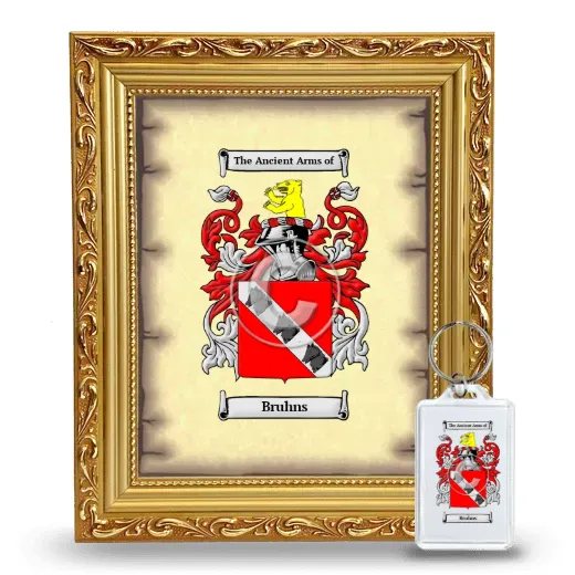 Bruhns Framed Coat of Arms and Keychain - Gold