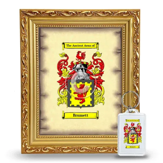 Brumett Framed Coat of Arms and Keychain - Gold