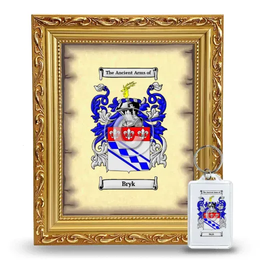 Bryk Framed Coat of Arms and Keychain - Gold