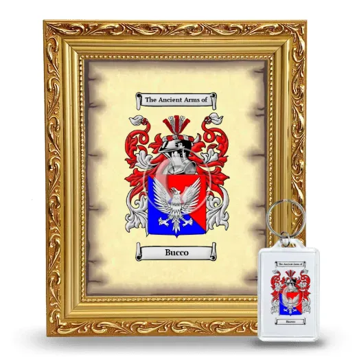 Bucco Framed Coat of Arms and Keychain - Gold