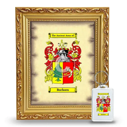 Buchorn Framed Coat of Arms and Keychain - Gold