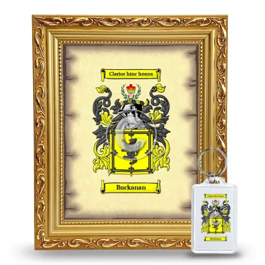 Buckanan Framed Coat of Arms and Keychain - Gold
