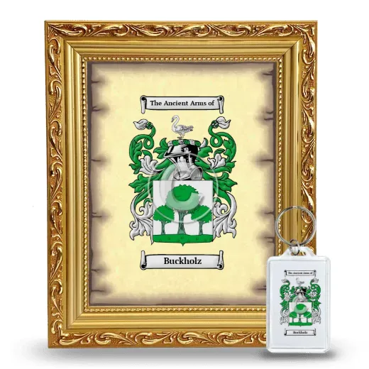 Buckholz Framed Coat of Arms and Keychain - Gold