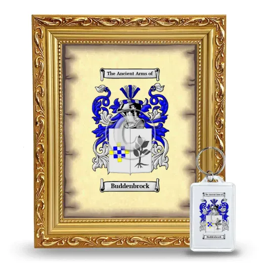 Buddenbrock Framed Coat of Arms and Keychain - Gold