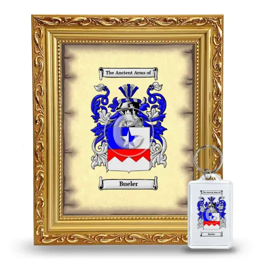 Bueler Framed Coat of Arms and Keychain - Gold
