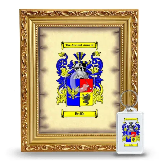 Buffa Framed Coat of Arms and Keychain - Gold