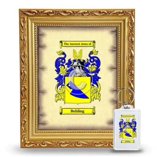 Buhling Framed Coat of Arms and Keychain - Gold