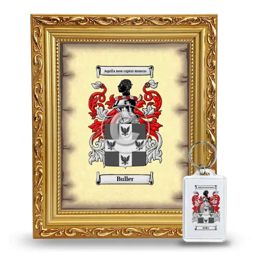 Buller Framed Coat of Arms and Keychain - Gold