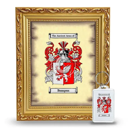 Bumpus Framed Coat of Arms and Keychain - Gold