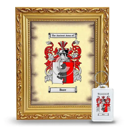 Bure Framed Coat of Arms and Keychain - Gold