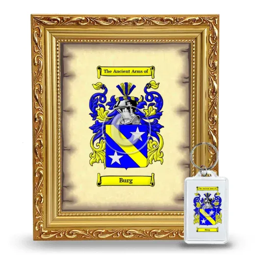Burg Framed Coat of Arms and Keychain - Gold