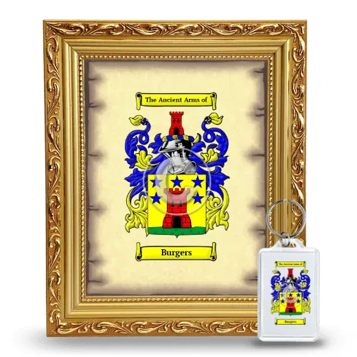 Burgers Framed Coat of Arms and Keychain - Gold