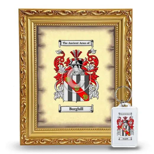 Burghill Framed Coat of Arms and Keychain - Gold